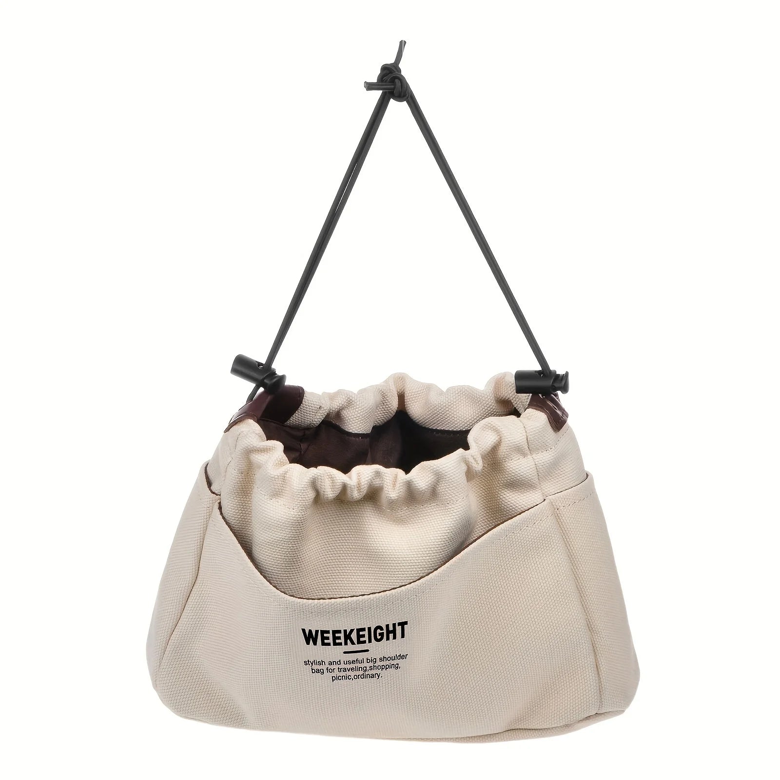 Drawstring Canvas Storage Organizers Multi-Pockets Liner Bag Lightweight Portable Travel Storage Bag